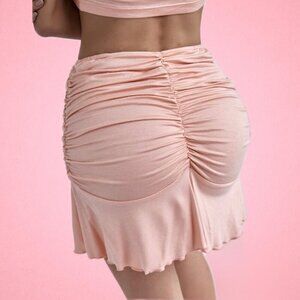 Ruched Booty Y2K Pink Skirt